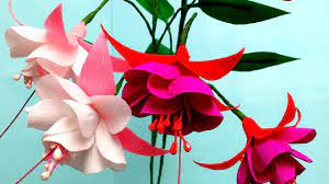 Paper Flower Fuchsia Double Flower 98 Paper Flowers Diy Paper Flower Tutorial Paper Flowers