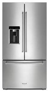 Kitchenaid appliances refrigerators /counter depth strider enchantment. Stainless Steel With Printshield Finish 23 8 Cu Ft 36 Counter Depth French Door Platinum Interior Refrigerator With Printshield Finish Krfc704fps Kitchenaid