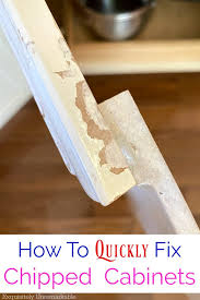 Sure, you can apply paint to cover a chip, but it won't look the same without a lot of extra work. How To Touch Up Chipped Cabinets With A Paint Pen Exquisitely Unremarkable