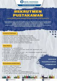 Global bioscience, yaitu perusahaan yang bergerak di bidang industri herbal farmasi yang berlokasi di medan kota. Lowongan Kerja Pustakawan Di Bank Indonesia Cabang Samarinda Dunia Perpustakaan