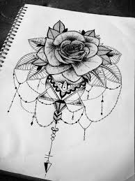 Floral Rose Mandala Geometric Tattoo Design Illustration Tattoos Tatu S Kruzhevom Eskiz Tatu Tatu Studiya