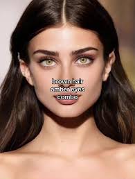 Amber Eyes with Brown Hair