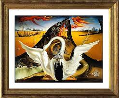 The swan, animal gracious and voluptuous becomes by the play of the reflection a heavy. Salvador Dali Limited Edition Lithograph Swans Reflecting Elephants