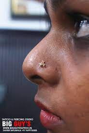 Nose Piercing Is Available At Big Guys Tattoo Piercing Studio Contact Zaheer 9699735303 In 2020 Nose Piercing Nose Piercing Jewelry Tattoos For Guys