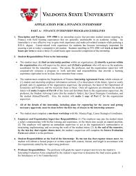 Experience in working on financial modelling 2. Application For A Finance Internship