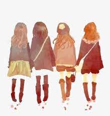 Four Girls Friendship Png And Psd Drawings Of Friends Bff Drawings Fashion Illustration
