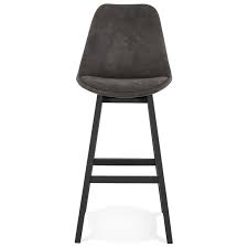 Find great deals on ebay for metal stool. Vintage Bar Stool In Microfiber Black Metal Feet Lily Dark Grey