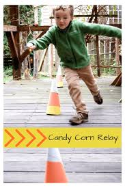 Relay race ideas for kids. Halloween Games For Kids Candy Corn Relay The Inspired Treehouse