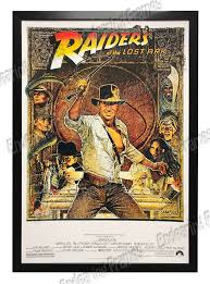 Copy of an original theatrical movie poster. Indiana Jones Raiders Of The Last Ark Movie Poster 24x36 Framed Poster On A Black Frame Made In Usa Endearing Frames