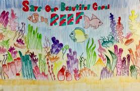 2) the students used the artwork above to help them draw a large fish in the middle of their a3 art paper. Coral Reef Drawing For Kids Drawing Tutorial Easy