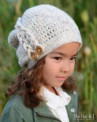 Crochet Hat PATTERN Buttons & Braids Slouchy Crochet Pattern for Slouchy  Beanie Hat 3 Sizes Toddler Child Adult PDF Download
