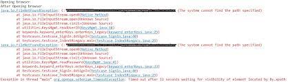 Selenium Java Java Io Filenotfoundexception The System Cannot Find The Path Specified Stack Overflow