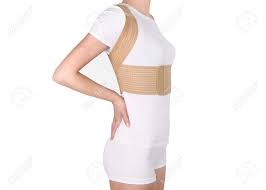 Wrap the brace around the back with the wings against either side of the torso connect the two ends across the abdomen make more precise adjustments to the tightness and pressure in the brace; Orthopedic Lumbar Corset On The Human Body Back Brace Waist Stock Photo Picture And Royalty Free Image Image 163336645