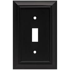 Black decorative light switch surround, finger plate. Black Light Switch Plates Wall Plates The Home Depot