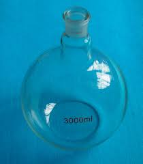 3000ml,24/29,1 neck,flat bottom glass