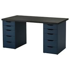 Linnmon Alex Table Black Brown Blue Ikea Canada Ikea Drawer Unit Ikea Black Desk