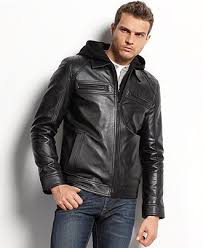Guess Jacket Hooded Leather Jacket Mens Coats Jackets Macy S Leather Jacket With Hood Leather Jacket Men Leather Jacket