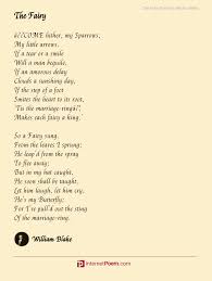 The poetry of william blake is far reaching in its scope and range of experience. The Fairy Poem By William Blake