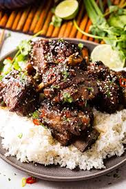 Korean Oven Braised Short Ribs Video Oh Sweet Basil Recipe Rib Recipes Short Ribs Recipe Ribs Recipe Oven