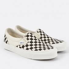 Black And White Checker Vans Slip On Vans Vault Og Classic Slip On Lx Black White Checkerboard Chaussure Sneakers Sneakers Chaussure