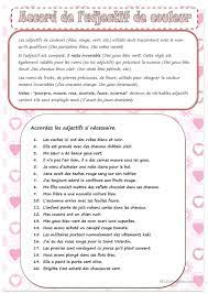 Maybe you would like to learn more about one of these? One Click Print Document Adjectifs Les Adjectifs De Couleur Les Adjectif