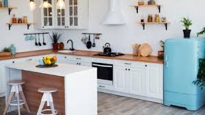 Dapur minimalis menggunakan meja yang menyatu Tips Mendesain Dapur Di Rumah Minimalis Supaya Simpel Nan Asri