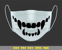 Monster Teeth For Face Mask Svg Png Pdf Dxf Jpg File Svg Things To Sell Dxf