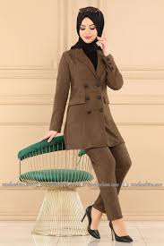 Dugme Detayli Ikili Takim 142ay342 Taba Moda Selvim Moda Moda Stilleri Tabata