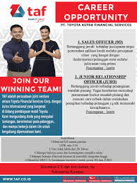 We did not find results for: Lowongan Pt Toyota Astra Financial Services