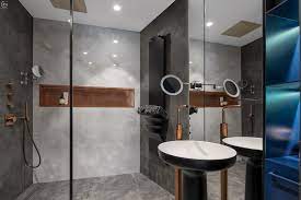 A wide variety of bathroom shelves glass options are available to you, such as project solution capability, function, and design style. 33 By Architecture Black Is Back Apartment In Kiev Floornature
