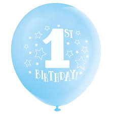 Latex Stars 1st Birthday Balloons Light Blue 12in 8ct Walmart Com Walmart Com
