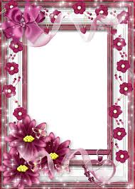 Beautiful Flower Transparent Frame With Pink Bow Picture Frame Designs Flower Frame Boarders And Frames