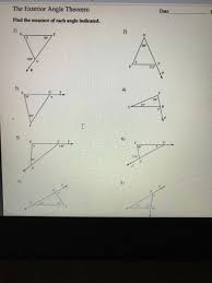 If a triangle is equilateral, what is the degree measure of each of its angles? Answered The Exterior Angle Theorem Date Find Bartleby