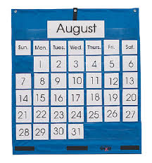 school smart pocket chart calendar 25 x 28 in