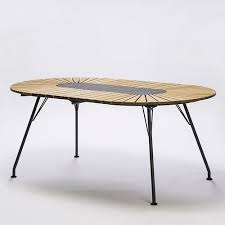 The manon oval adds an clean, midcentury twist to your dining room and is created with strong attention to detail and superior craftsmanship. Contemporary Dining Table Eclipse Houe Granite Bamboo Powder Coated Steel