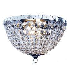 Typically narrow and with low ceilings, hallways can be tricky to light; Elegant Designs Victoria Crystal 2 Light Chrome Rain Drop Flush Mount Fm1001 Chr The Home Depot