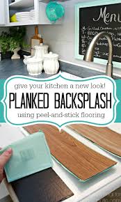 I thought it would be so much easier to use the peel and stick vinyl flooring to create my backsplash instead of regular wood, so i bought a bunch and headed home to give it a try! Remodelaholic Diy Plank Backsplash Using Peel And Stick Vinyl Flooring