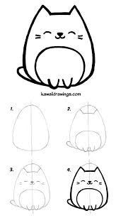 180 Kawaii Drawings To Draw And Color Simple Cat Drawing Cat Drawing Tutorial Cute Easy Drawings