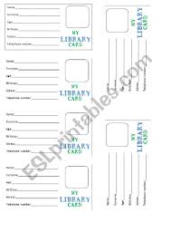 Normally, the online application would require verification of an el paso county address in person at a ppld library within 10 days, however temporary. My Library Card Esl Worksheet By Anitaesl