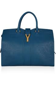 Bright Blue Large Cabas Chyc Leather Tote Yves Saint Laurent Porte Monnaie Sac Pochette Sac