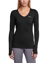 Black And White Long Sleeve Shirt Womens Nike Pro Core Fitted Long Sleeve Womens Shirt In Black White Modesens Womens Long Sleeve Shirts Womens Shirts Active Wear For Women