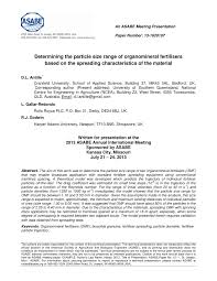 pdf determining the particle size range of organomineral