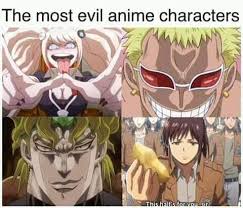 Random anime characters with resting misanthrope fac. The Most Evil Anime Characters