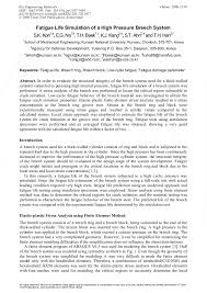 Fatigue Life Simulation Of A High Pressure Breech System Scientific Net