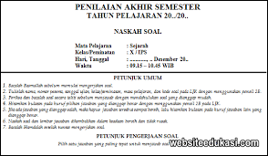 Nah sebentar lagi sekolah akan mengadakan ulangan akhir semester ganjil. Soal Pas Sejarah Peminatan Kelas 10 K13 Tahun 2020 2021 Websiteedukasi Com