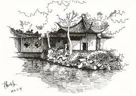 These drawings were mostly produced in canton and tingqua was perhaps one of the best. Pen Drawings Of Traditional Chinese Gardens And Palace On Behance