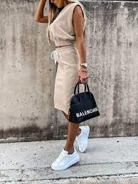 Fashion Solid Color Sleeveless Two Piece Outfit In 2021 Chic Casual Outfits Winter Two Piece Outfit Casual Chic Outfit
