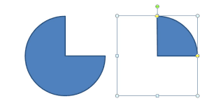 how to insert a quarter circle shapes in powerpoint 2010