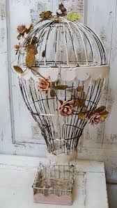 Hot Air Balloon Bird Cage Hand Painted White By Anitasperodesign 210 00 Kus Kafesi Kus