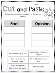 Fact And Opinion Worksheets Graphic Organizers Bookmarks And More Factandopinion Commonco Fact And Opinion Worksheet Fact And Opinion 1st Grade Writing